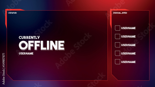 Twitch offline screen template illustrator - the same design of info panels in my profile