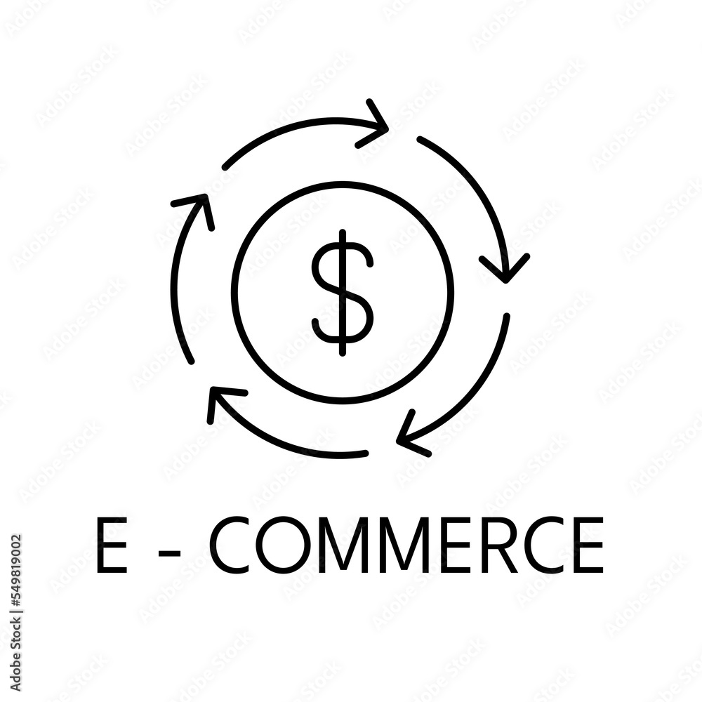 E commerce thin line icon on white background E commerce thin line icon on white background