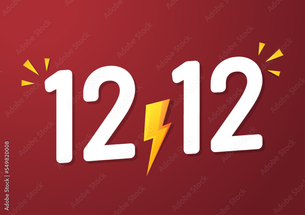 12.12 last month of the year online sale. Special day 12.12 Shopping day sale poster. 12.12 last month of the year online sale. Special day 12.12 Shopping day sale poster.