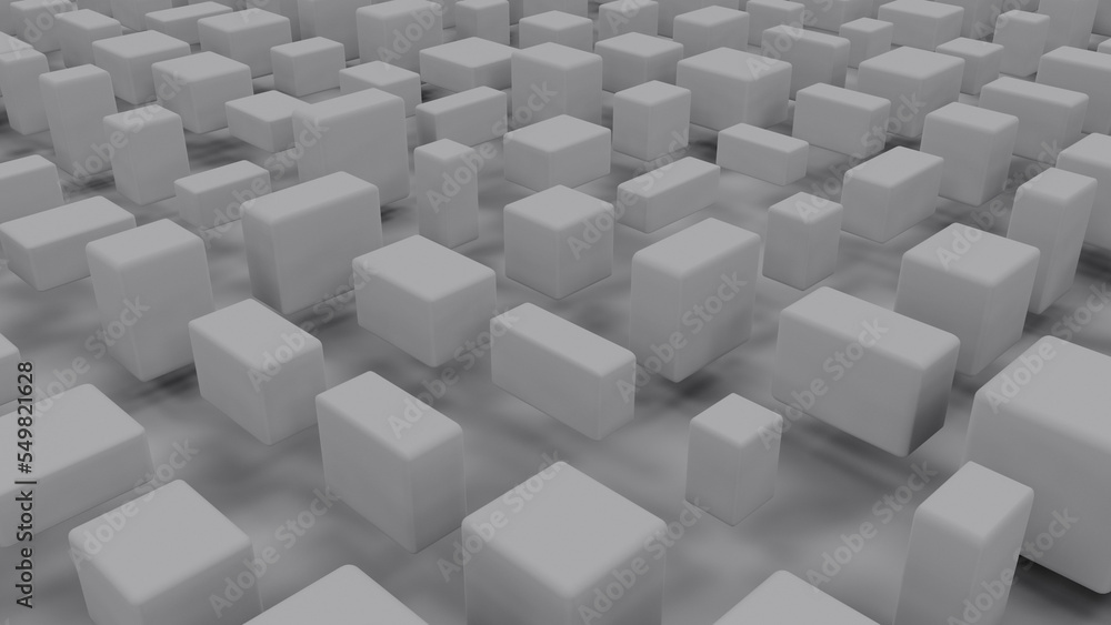 Grey cubes graphic graphics - randomization concept - abstract 3D illustration