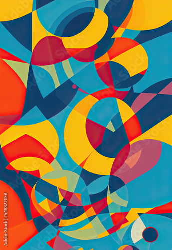 Abstract random circles and curves background