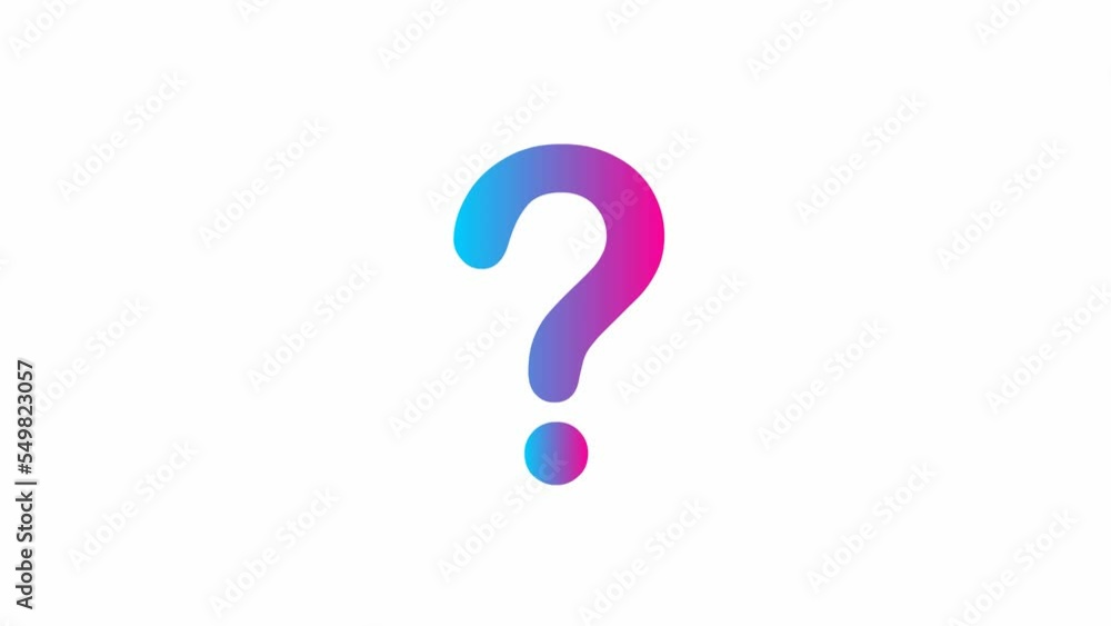 Animated pinkblue symbol of question mark. Radiance from rays around symbol. Looped video. Vector illustration isolated on a white background. Animated pinkblue symbol of question mark. Radiance from rays around symbol. Looped video. Vector illustration isolated on a white background.