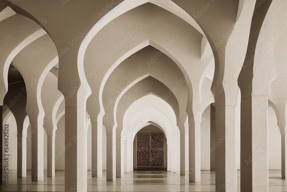 interior of the mosque. Generative Ai.