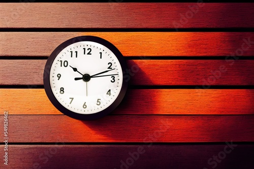 old clock on wood background