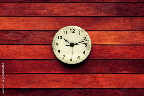 old clock on wood background