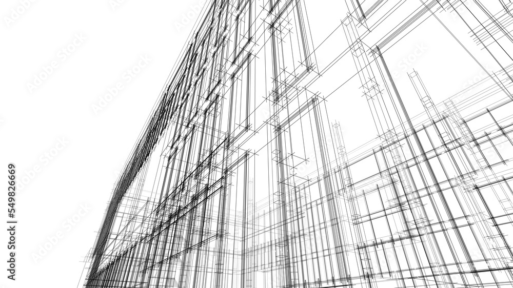 Abstract architecture background 3d illustration