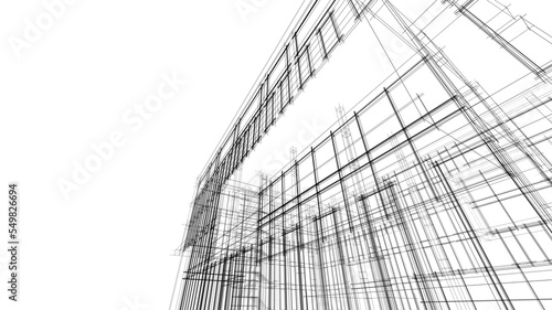 Abstract architecture background 3d illustration