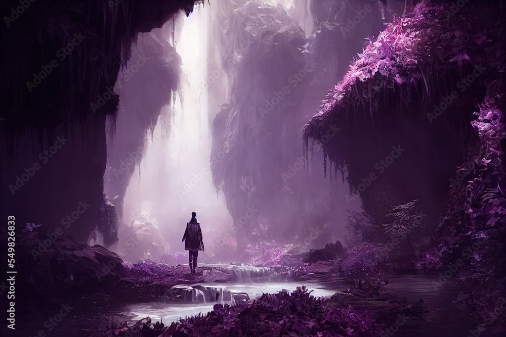 Fototapeta premium people walking in the forest. Generative Ai.