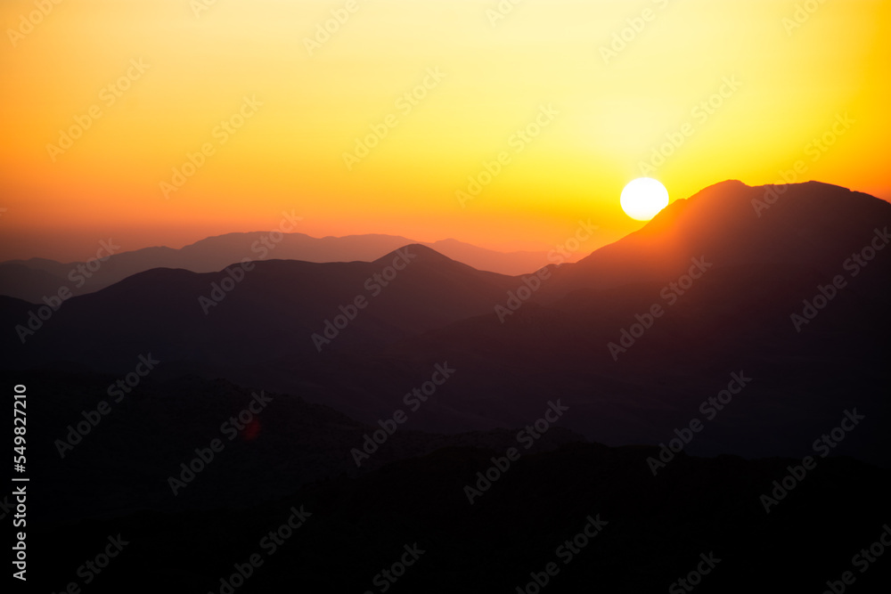 sunrise with mountains