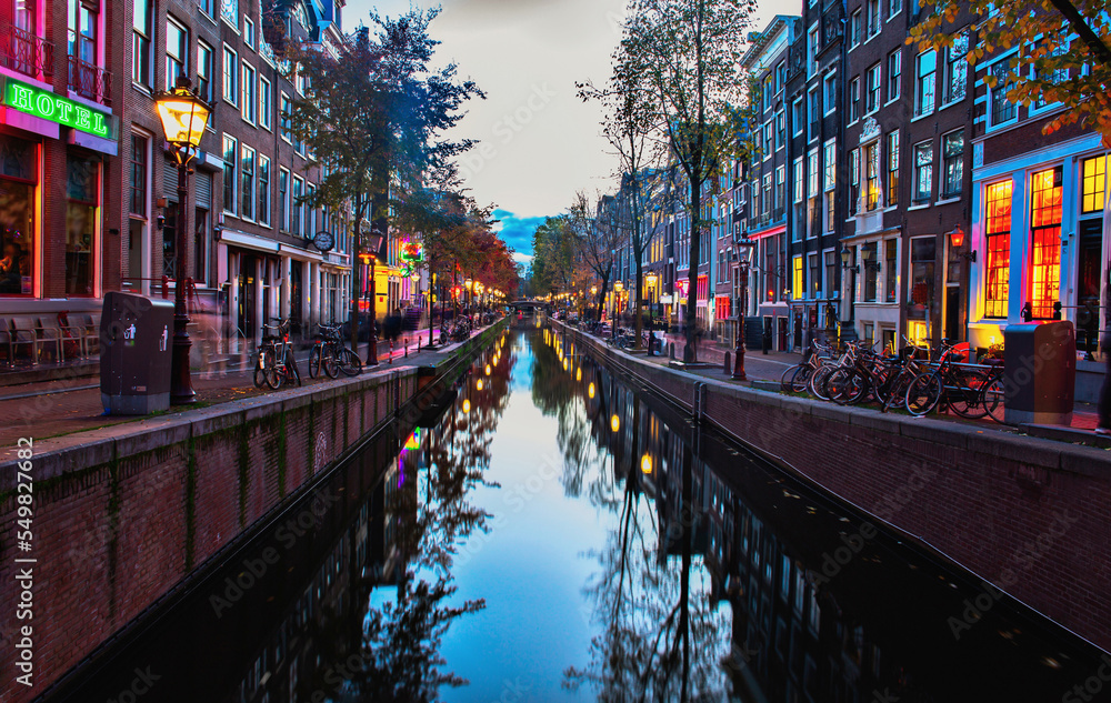 Red light district canal view
