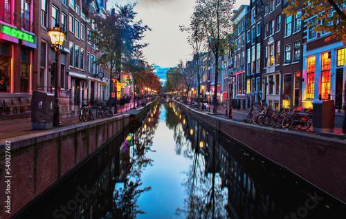 Red light district canal view