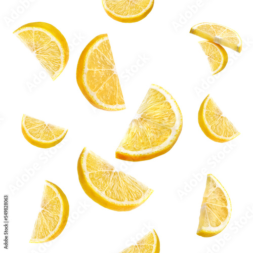 Obraz na plátně slices of lemon on a white background
