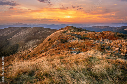 Fototapeta Naklejka Na Ścianę i Meble -  Landscape of Bieszczady mountains in autumn