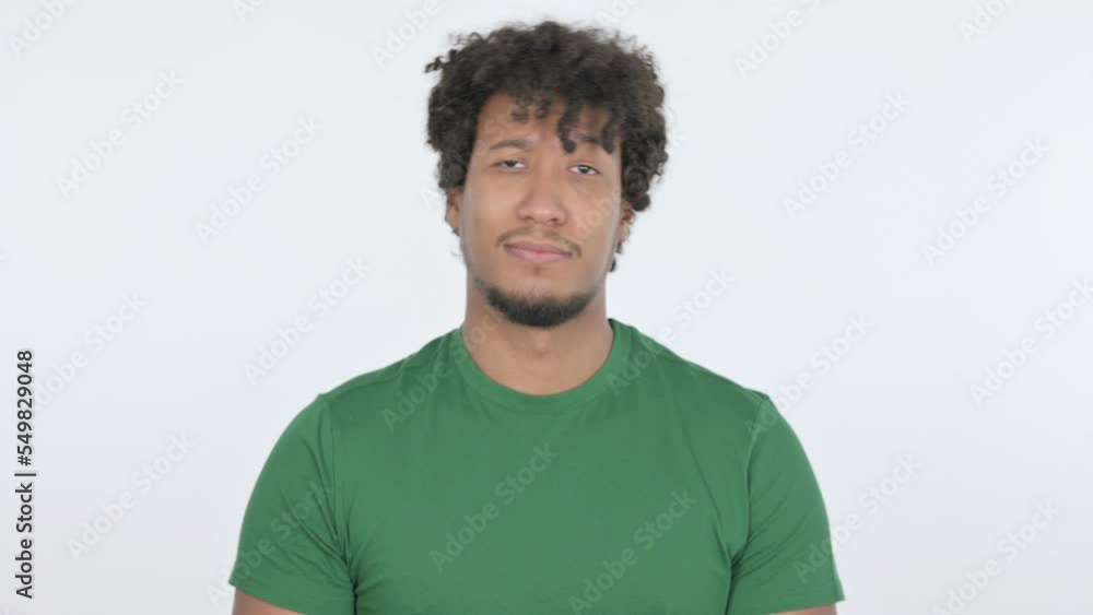 African Man with Ok Sign on White Background African Man with Ok Sign on White Background