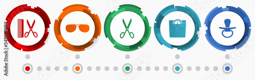 Lifestyl vector icon set, beauty flat design buttons, infographic template.