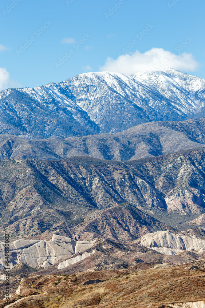 San Gabriel Mountains landscape scenery portrait format near Los Angeles in California, United States