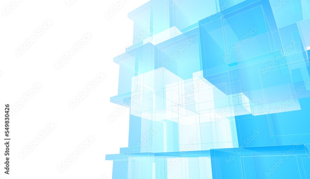 Fototapeta premium Abstract architectural rendering 3d illustration