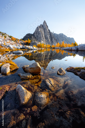 Reflection of mountain peak. © Jose