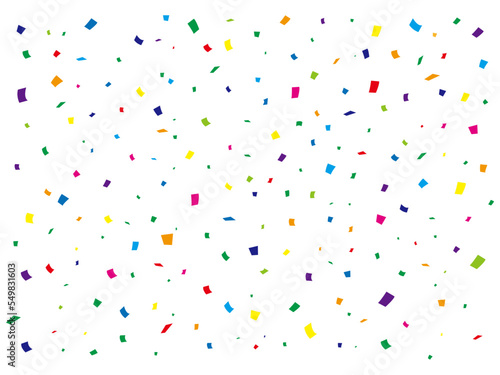 Fond de confettis. Fête des morceaux de confettis colorés et festifs. Illustration vectorielle