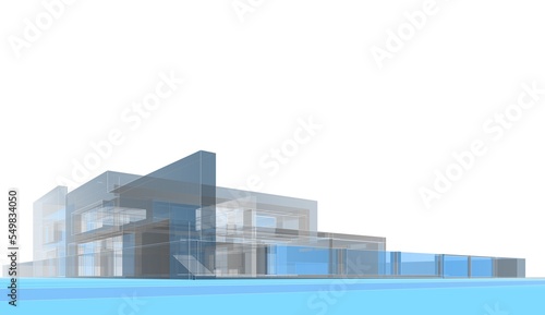 Wallpaper Mural Concept architectural 3d illustration. Modern building 3d rendering Torontodigital.ca