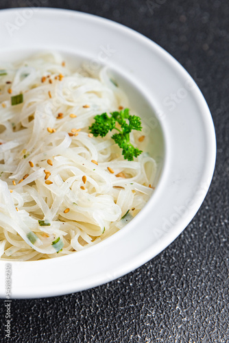 rice noodles meal food snack on the table copy space food background rustic top view 