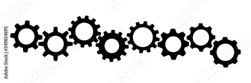 Gear icon flat design. Gears on a white background. Mechanism wheels logo. Vector illustration