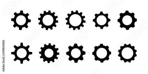 Gear icon flat design. Gears on a white background. Mechanism wheels logo. Vector illustration © mi-vector