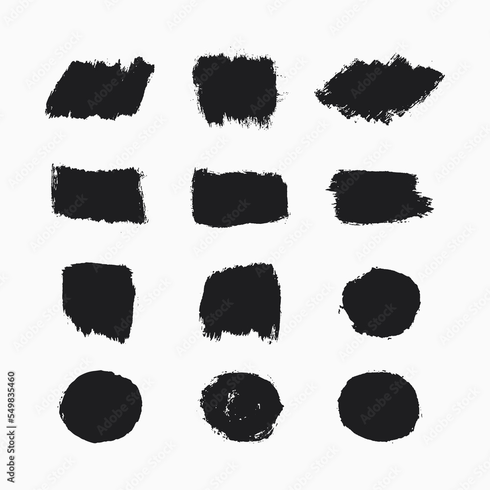 Collection of paint strokes with abstract shape brush Collection of paint strokes with abstract shape brush