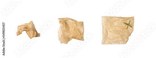 Crumpled Baking Paper, Kraft Cooking Paper Sheet, Bakery Parchment, Greaseproof Material photo