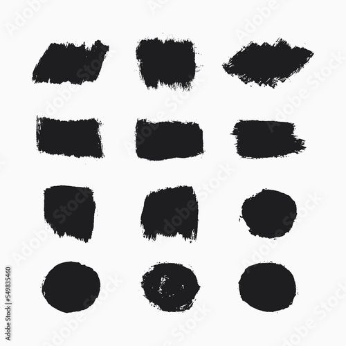 Collection of paint strokes with abstract shape brush