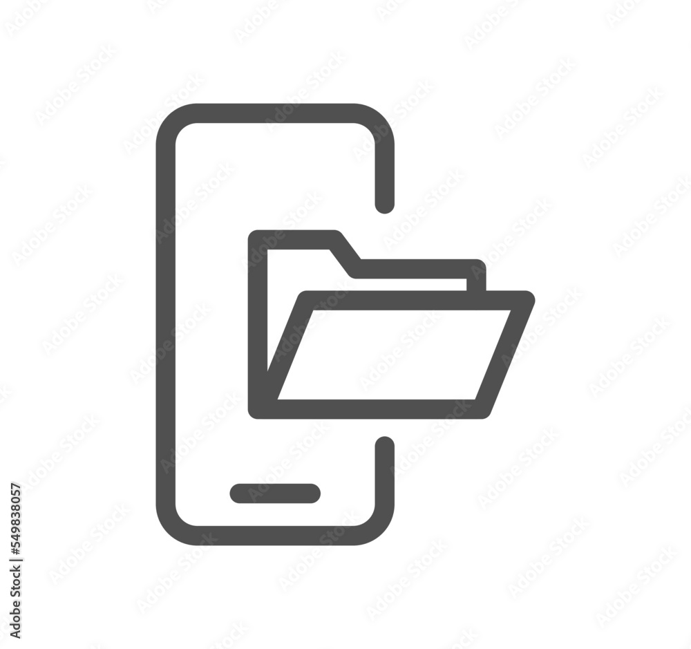 Mobile apps and technology icon outline and linear vector. Mobile apps and technology icon outline and linear vector.