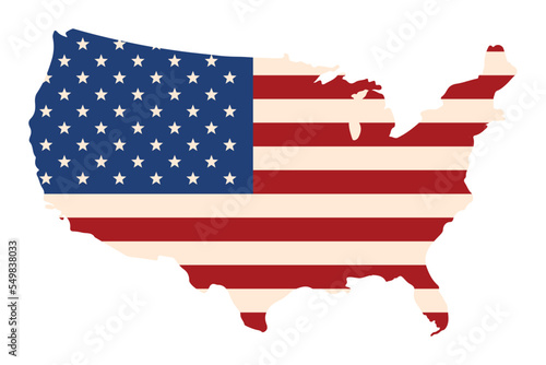 usa flag in map