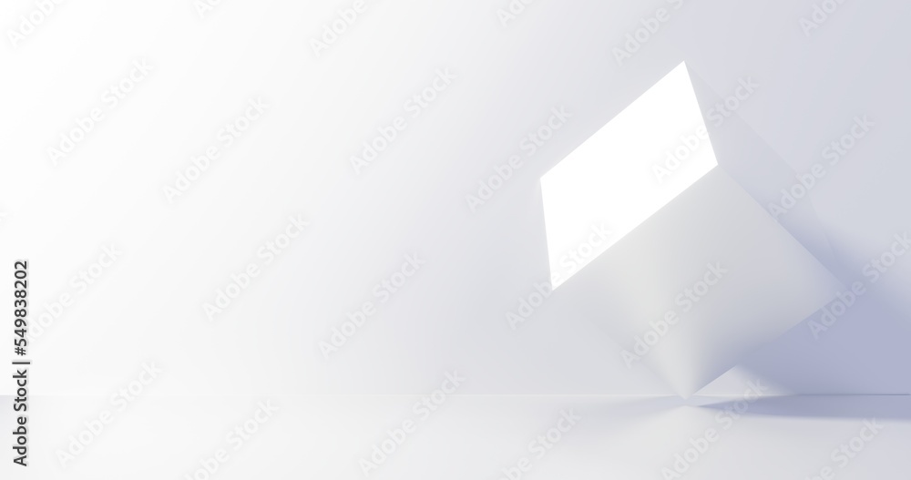 White minimal podium background cube object 3d render White minimal podium background cube object 3d render