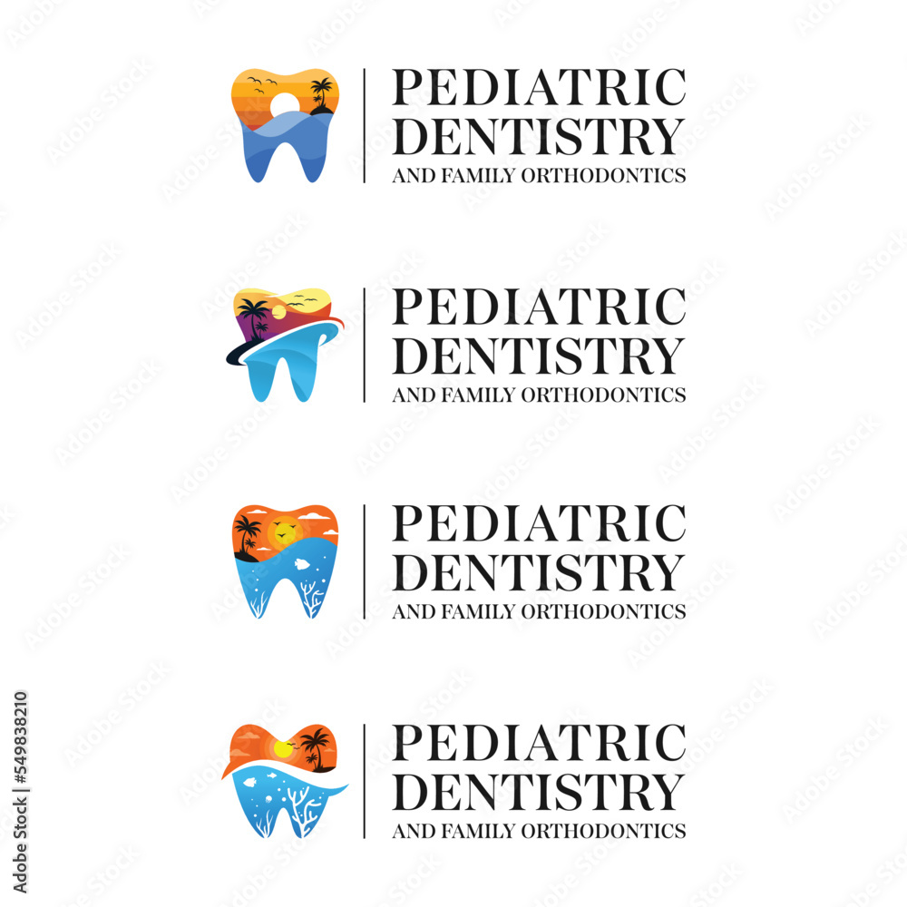 Fototapeta premium Modern Reef Dentist Logo Design Set