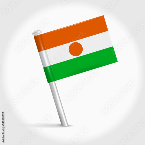 Niger map pin flag. 3D realistic vector illustration Free Download Niger map pin flag. 3D realistic vector illustration - GFXLoad