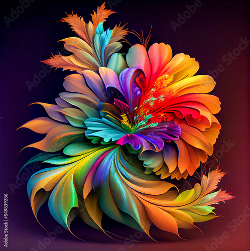 Flower in rainbow colors