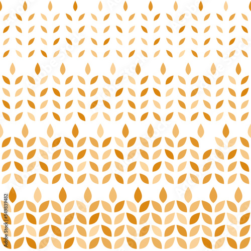 Wheat pattern. Grain malt and wheat, barley, oat, rice, millet, maize, bran, rye or corn. Wheat ears gold background. Golden texture plant for design prints. Flour for bread bg. Vector illustration