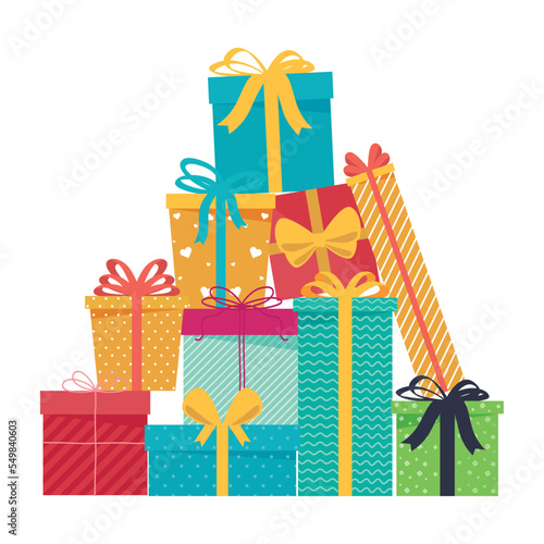 pyramid of gifts boxes