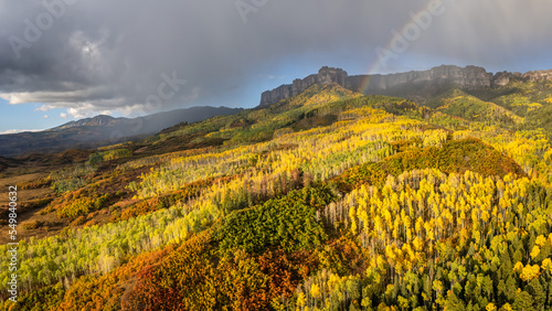 Rocky Mountains - Autumn rainbow in the Cimarron Range - County Road 8 photo