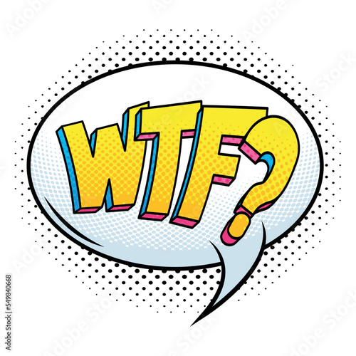 wtf pop art lettering poster