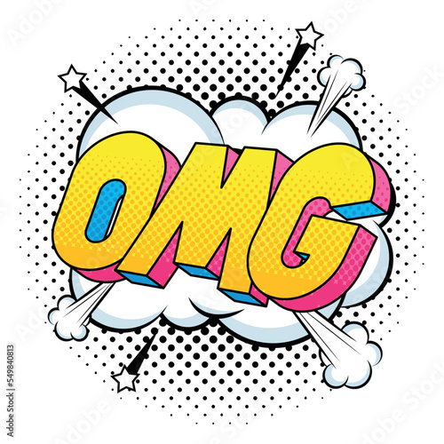 omg pop art lettering poster