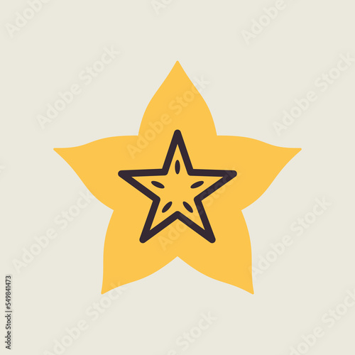 Carom, Carambola, Starfruit vector icon