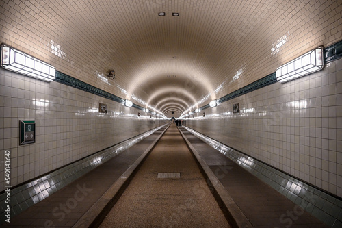 Old Elb tunnel below the river Elbe in Hamburg