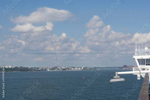 Tallin city viewed from a cruise ship sailing on finland gulf in sunny day © Alejandro Bernal