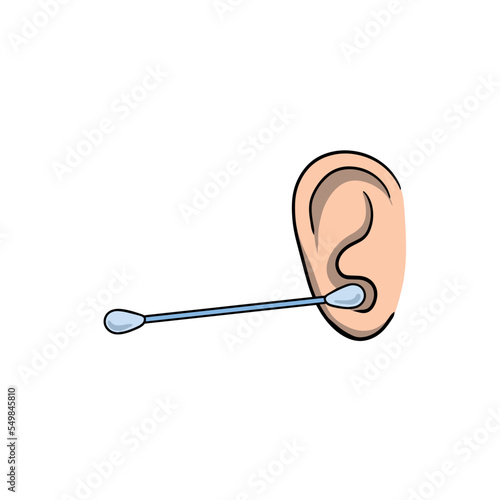 Cleaning the ears. Hygienic ear stick. Medical procedure. Hearing and health.