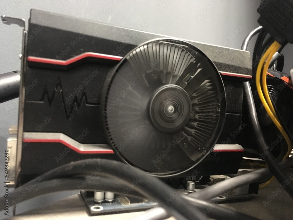 Fototapeta premium Graphic card mining cryptocurrencies