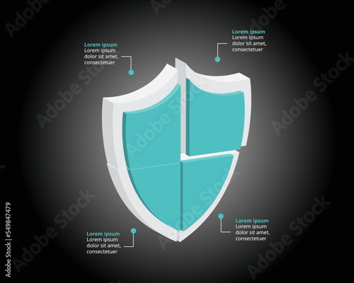 security template for infographic for presentation for 4 element