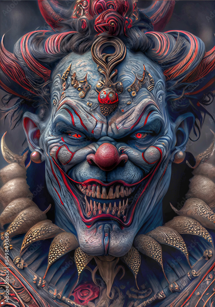 Fototapeta premium Midjourney abstract render of an evil clown