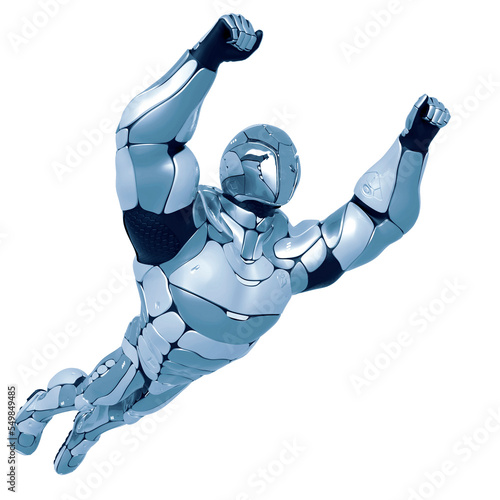 sci fi astronaut cartoon is is flying out in a white background