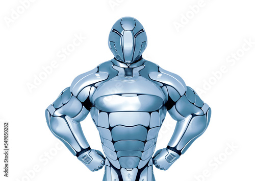 sci fi astronaut cartoon super hero pose in a white background